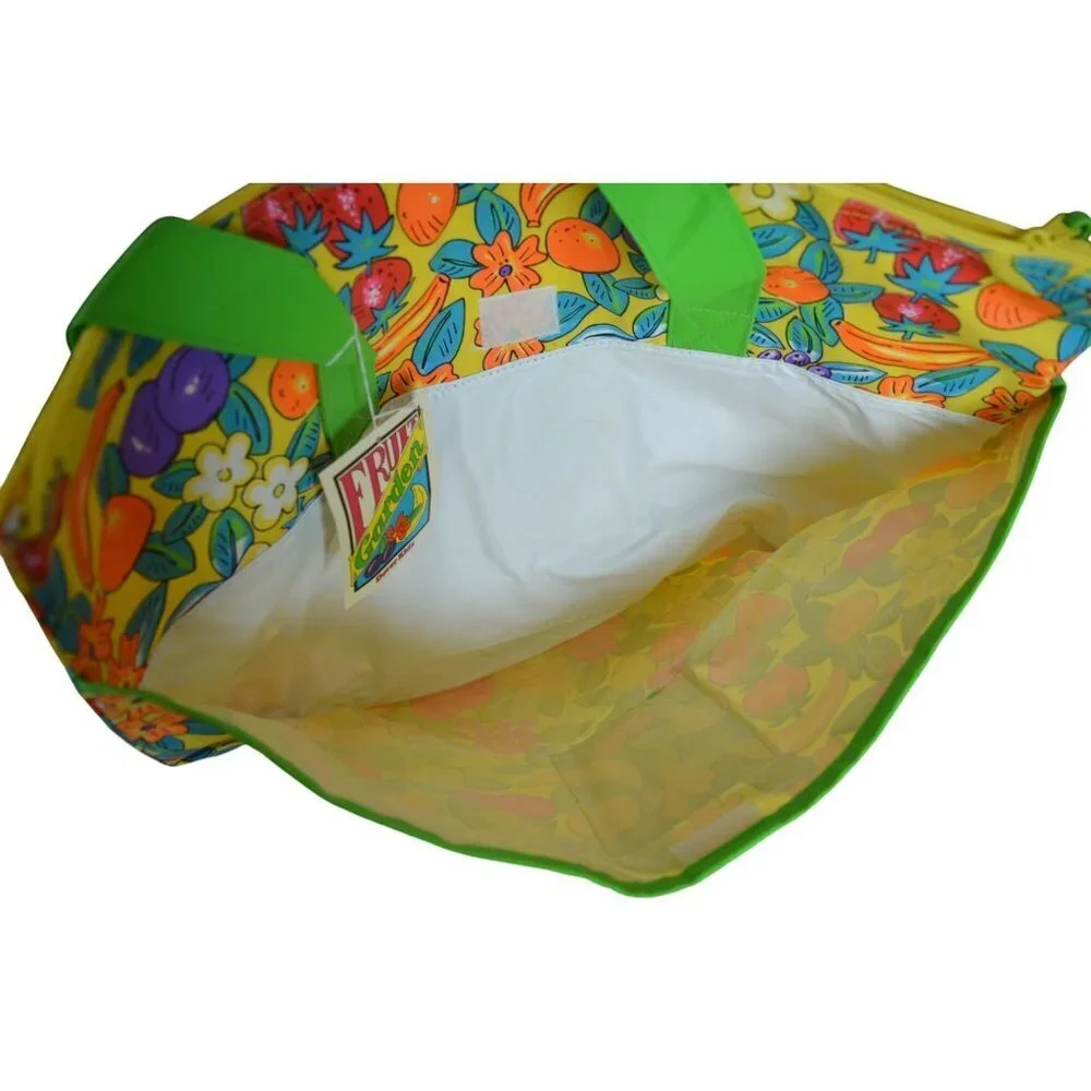 NWT Dover Kids Fruit Garden Market Summer Large Zipper Tote Bag Water Resistant